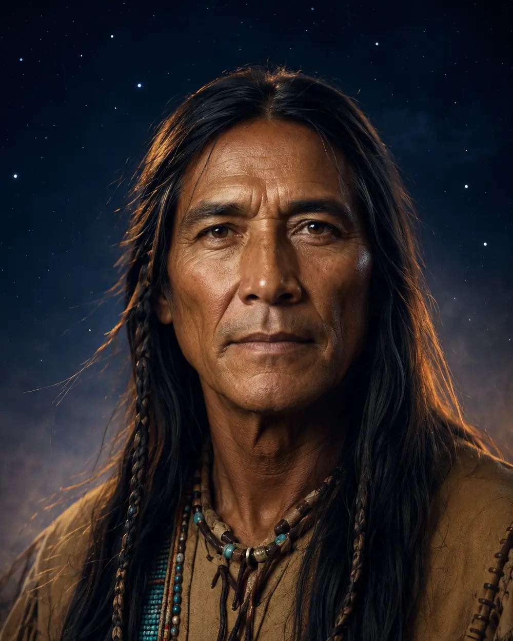 Artistic portrait representing Marcia's Native American spirit guide